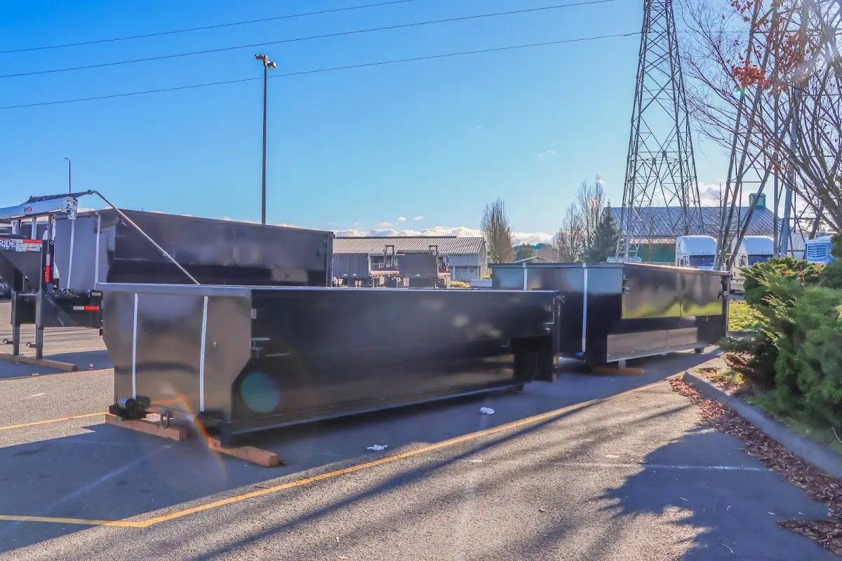 Roll-off dumpster ready for waste disposal at job site for Yard Waste Dumpster Rental in Pepper Pike